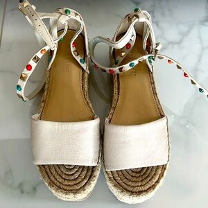 💖BUY 2 for$15💖 Marc Fisher Leather Jeweled Vajen Ankle Strap Espadrille Sandal